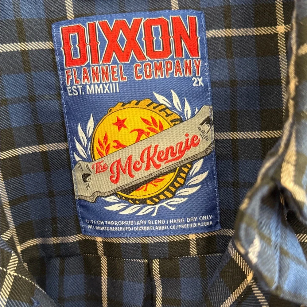 DIXXON Navy and White Plaid Button Down Flannel “The McKenzie” XXL - Picture 3 of 8